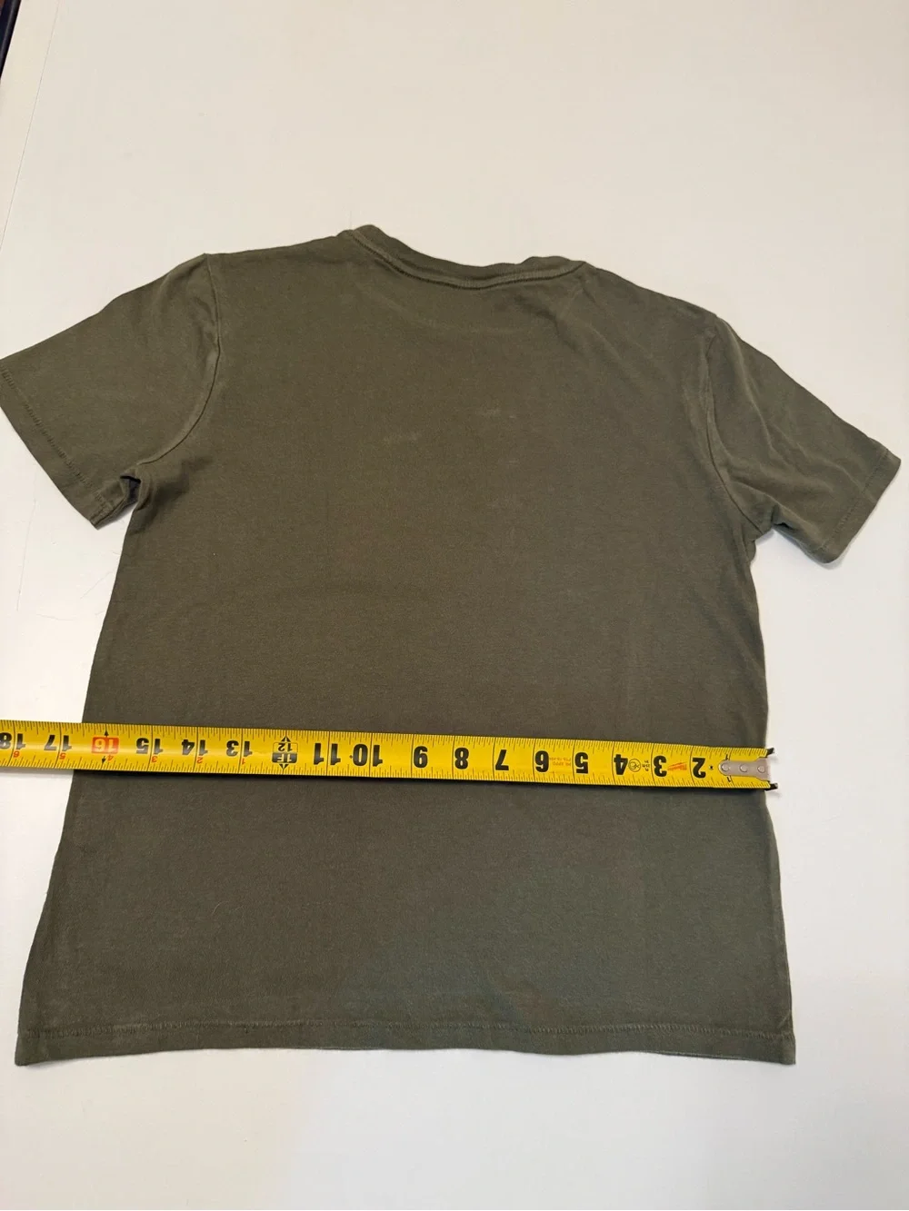 GAP Olive Green Tee with Yellow & Blue Embroidered Graphic